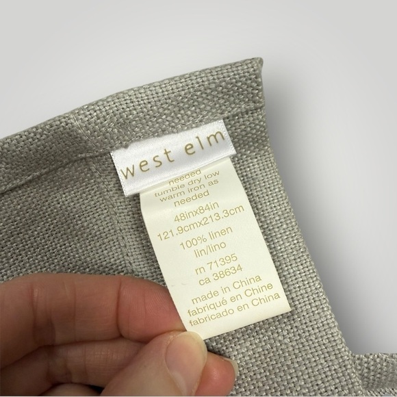 West Elm European Flax Linen Grommet Curtain Gray Sz 48”x84” Set of 2 - Picture 4 of 5